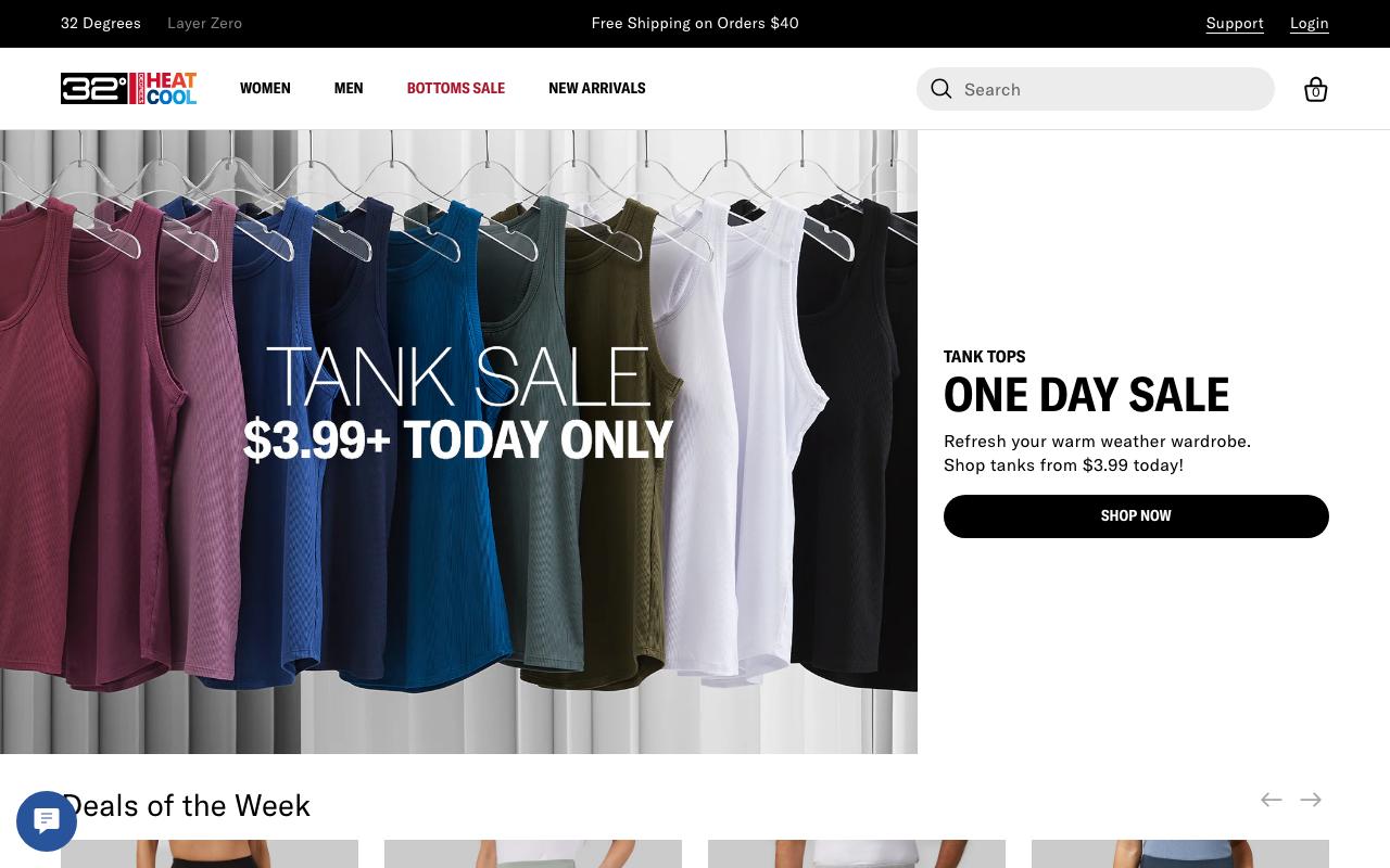 32degrees.com homepage screenshot