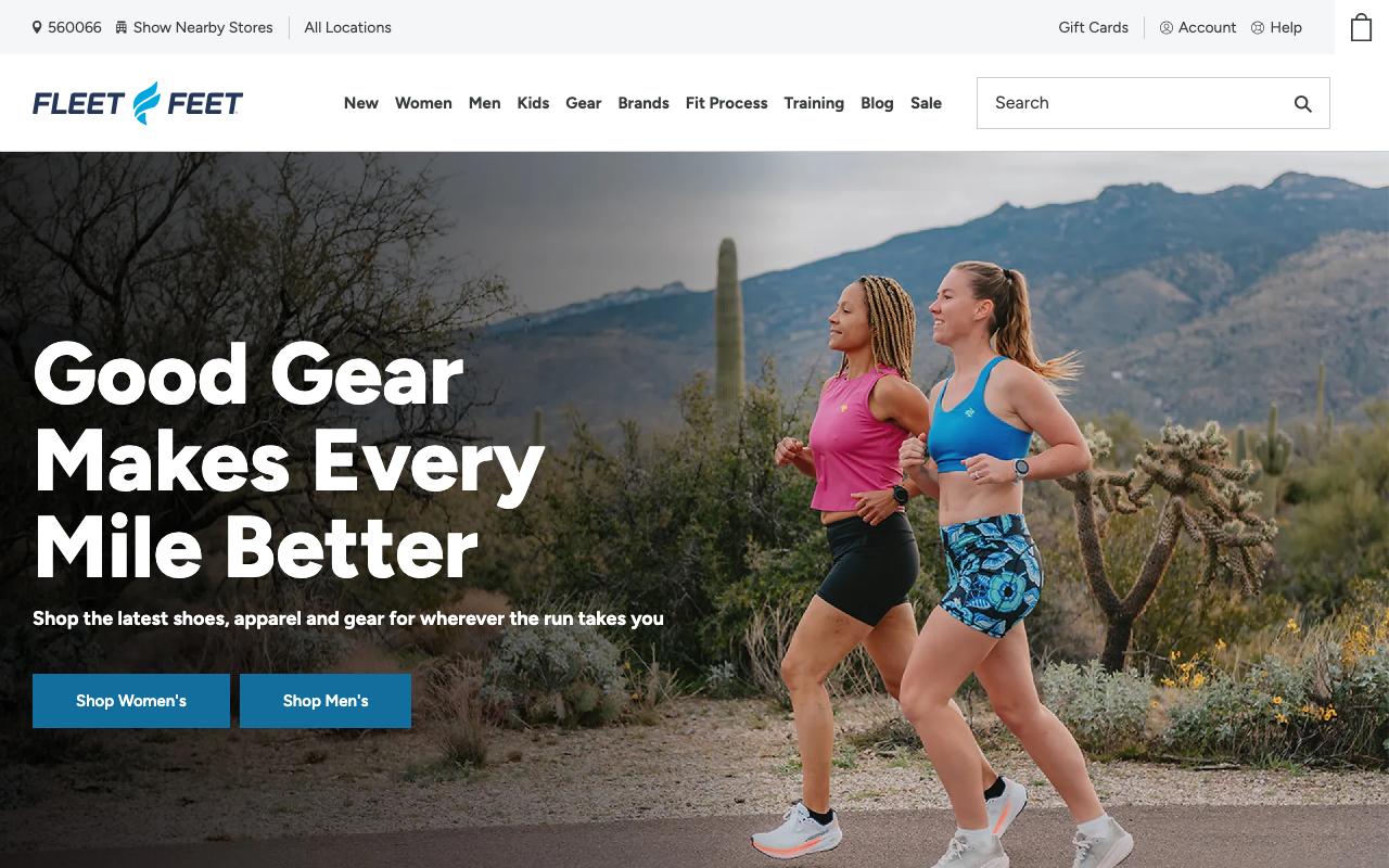 fleetfeet.com homepage screenshot