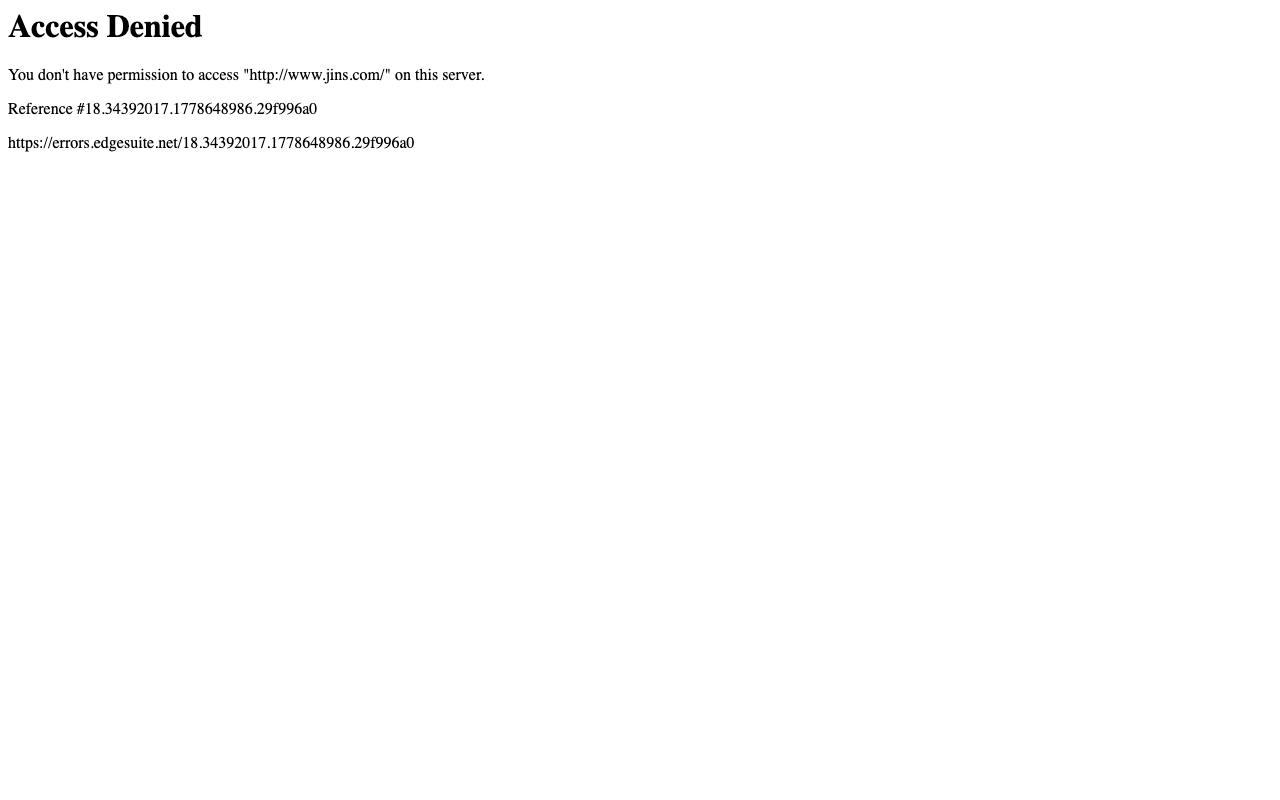 jins.com homepage screenshot