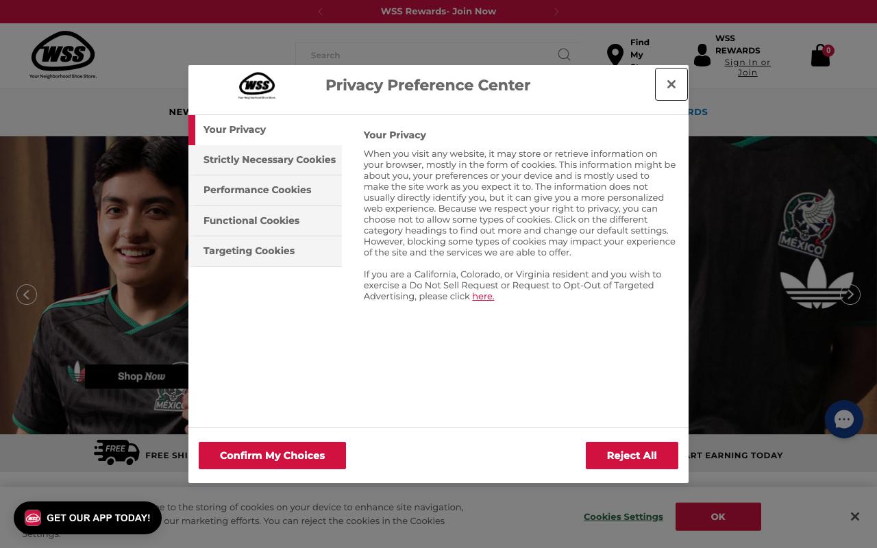 shopwss.com homepage screenshot