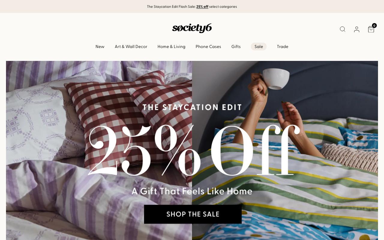 society6.com homepage screenshot