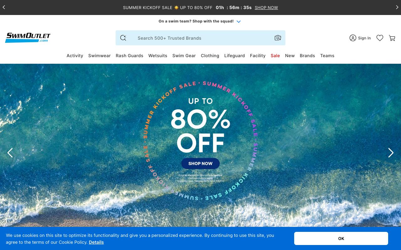 swimoutlet.com homepage screenshot