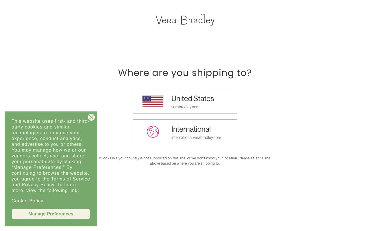 verabradley.com homepage screenshot