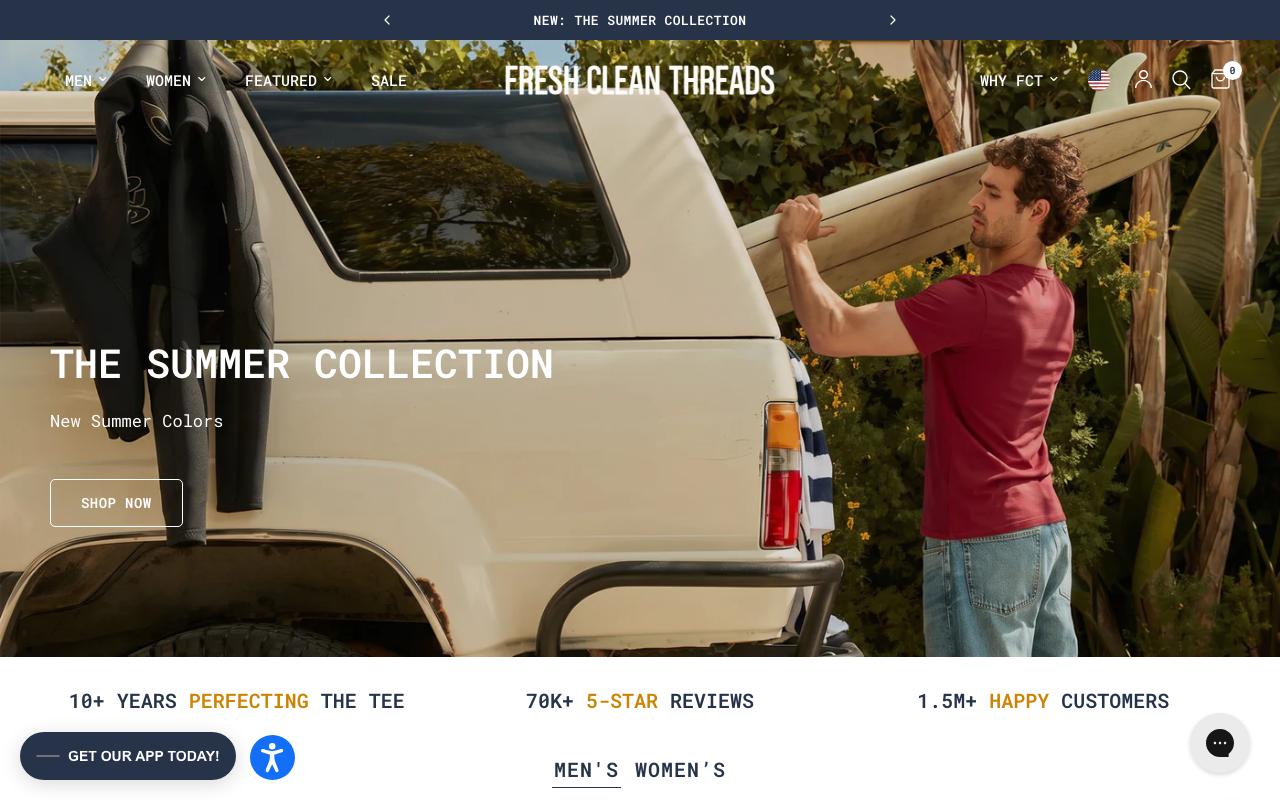 freshcleantees.com homepage screenshot