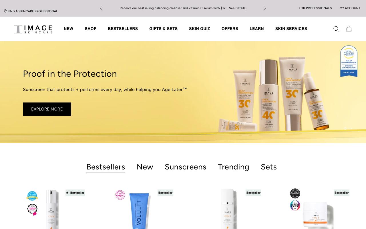 imageskincare.com homepage screenshot