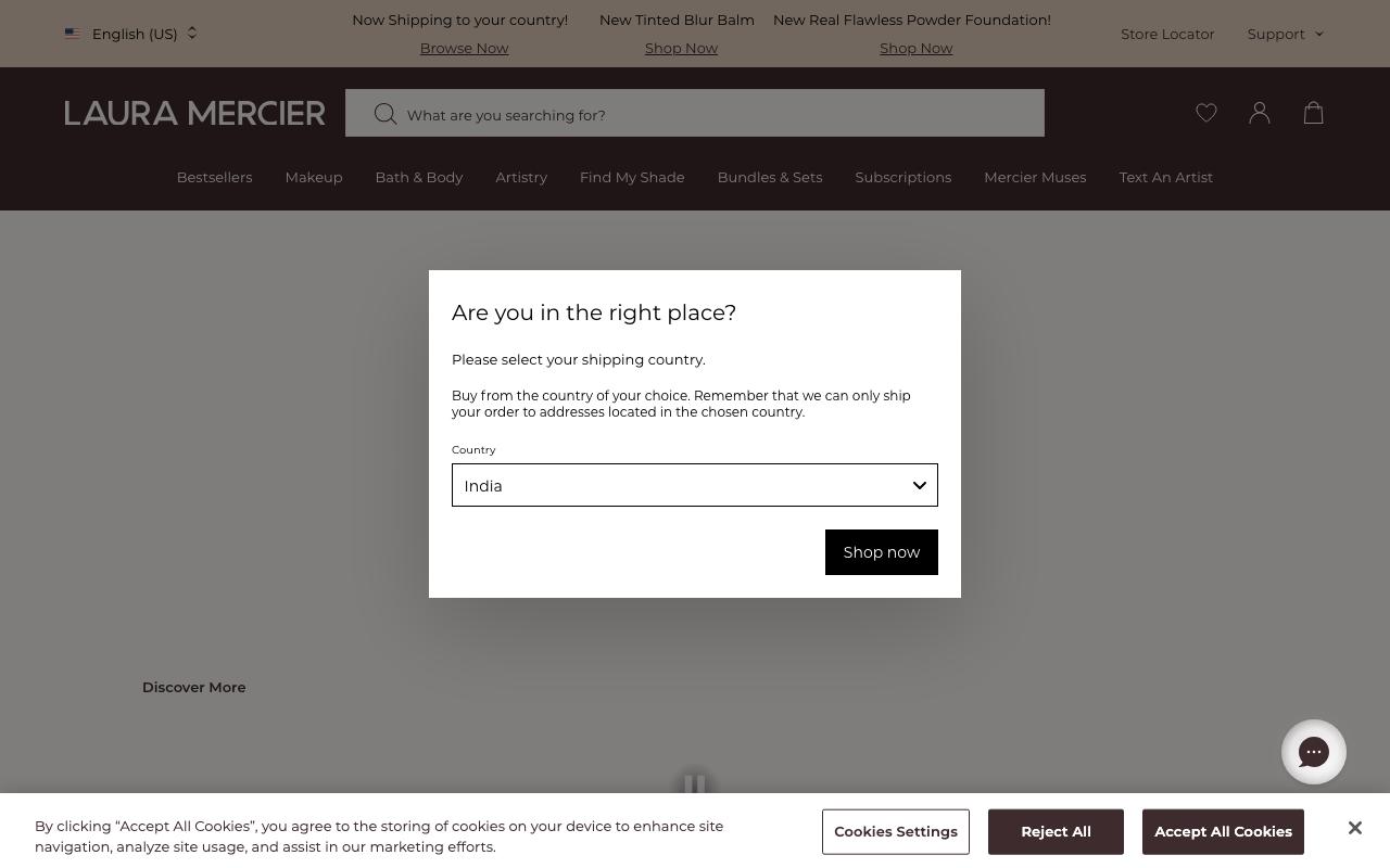 lauramercier.com homepage screenshot