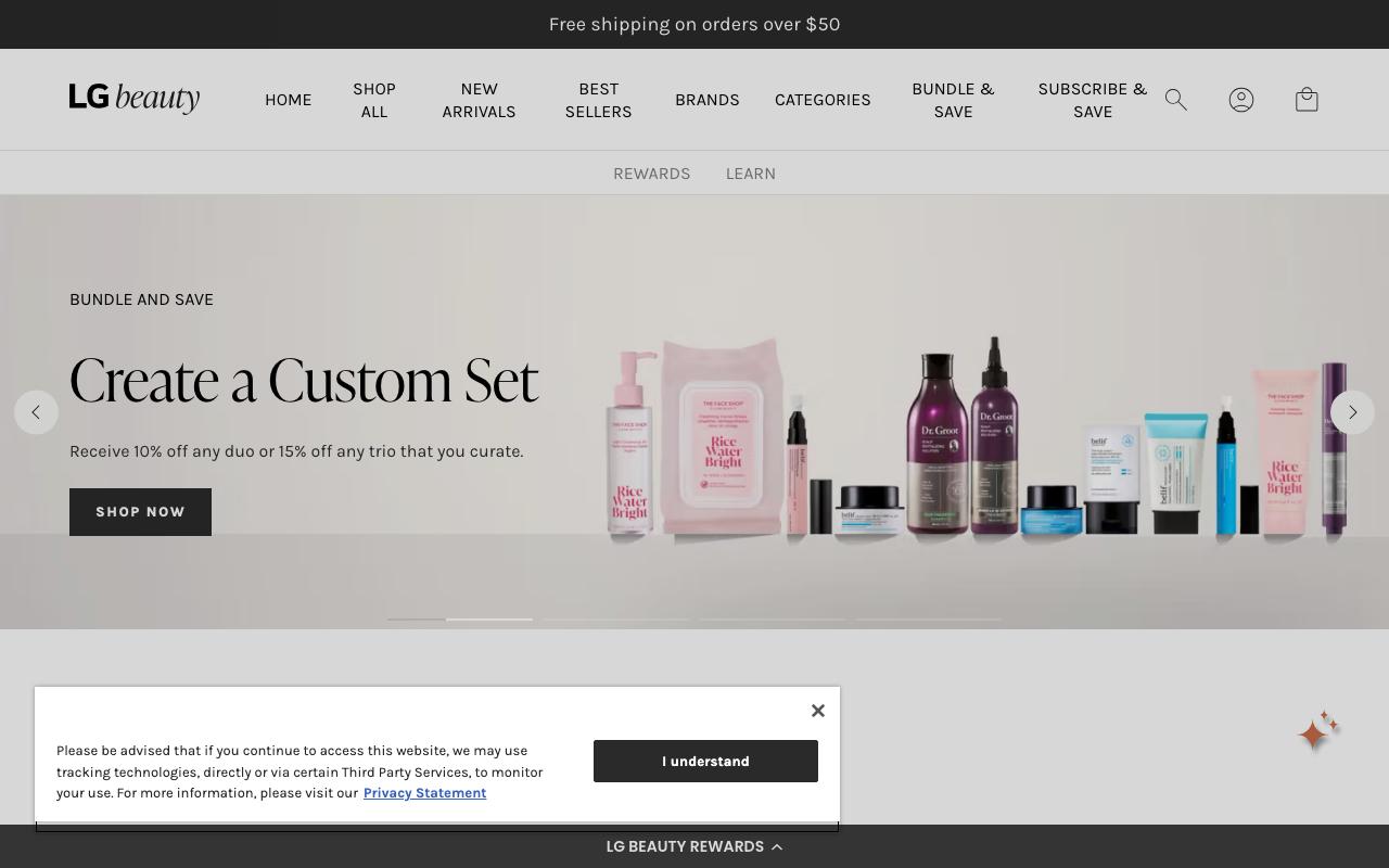 lgbeauty.com homepage screenshot