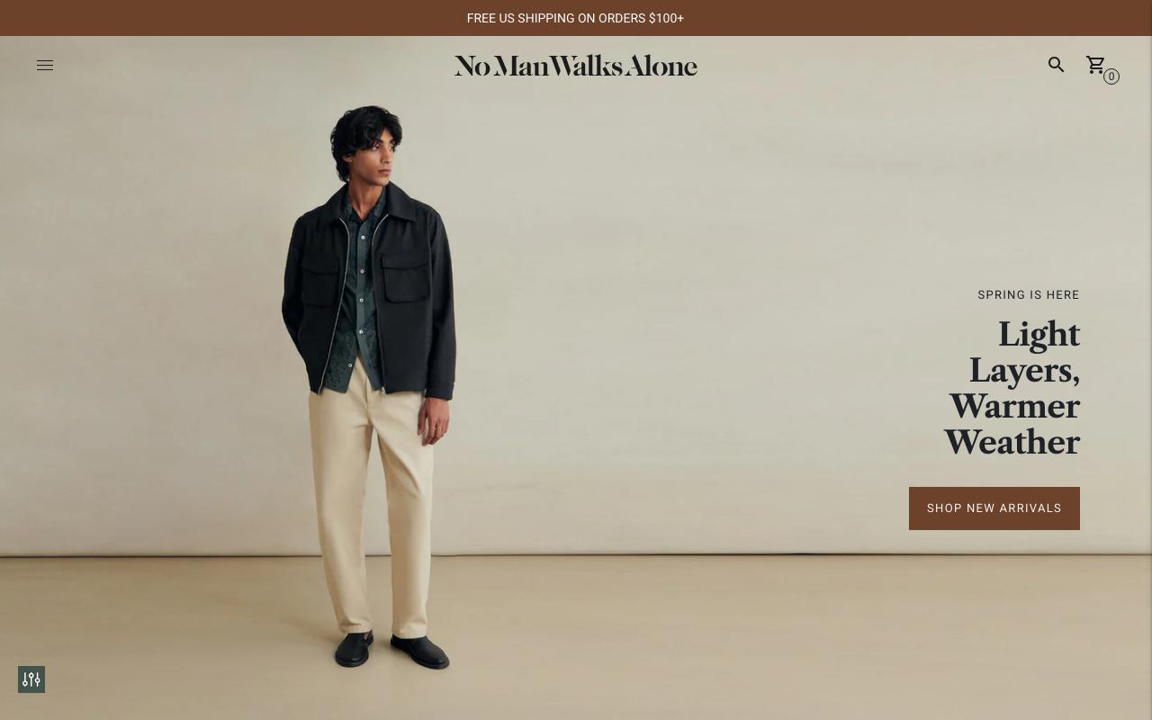nomanwalksalone.com homepage screenshot
