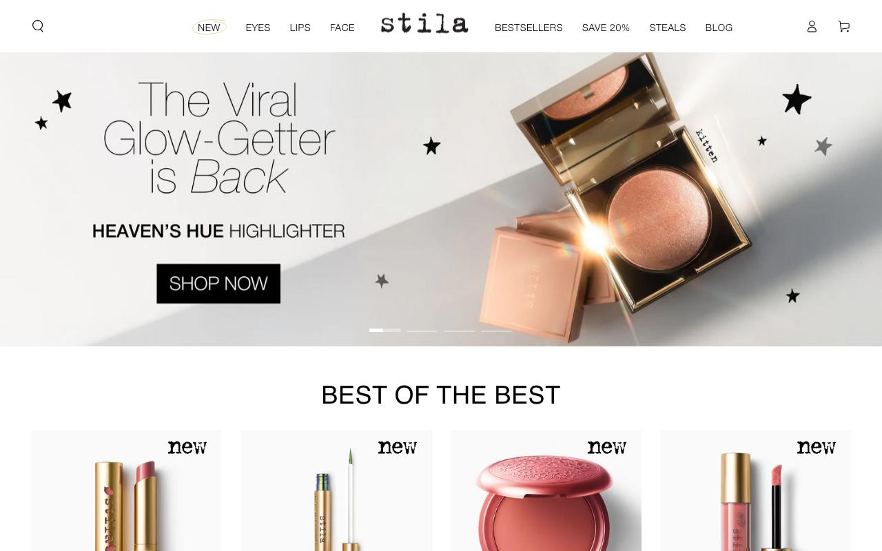 stilacosmetics.com homepage screenshot