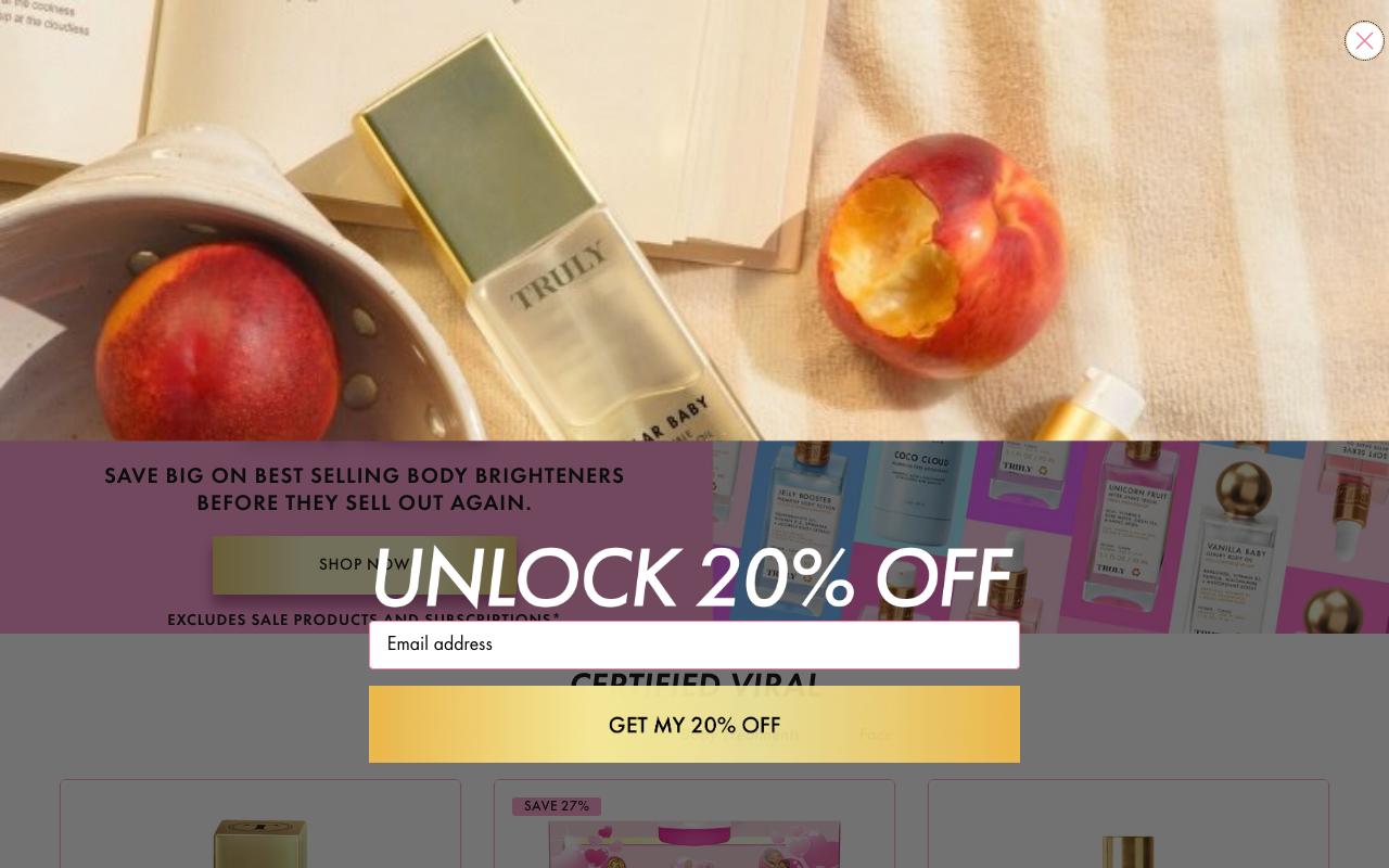 trulybeauty.com homepage screenshot
