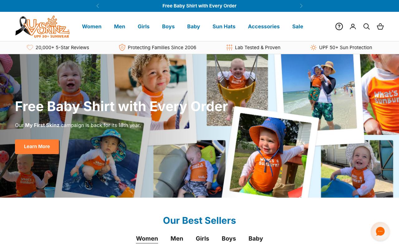 uvskinz.com homepage screenshot