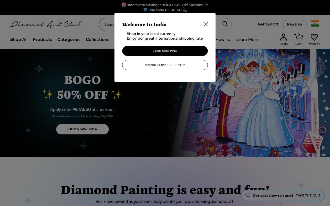 diamondartclub.com homepage screenshot