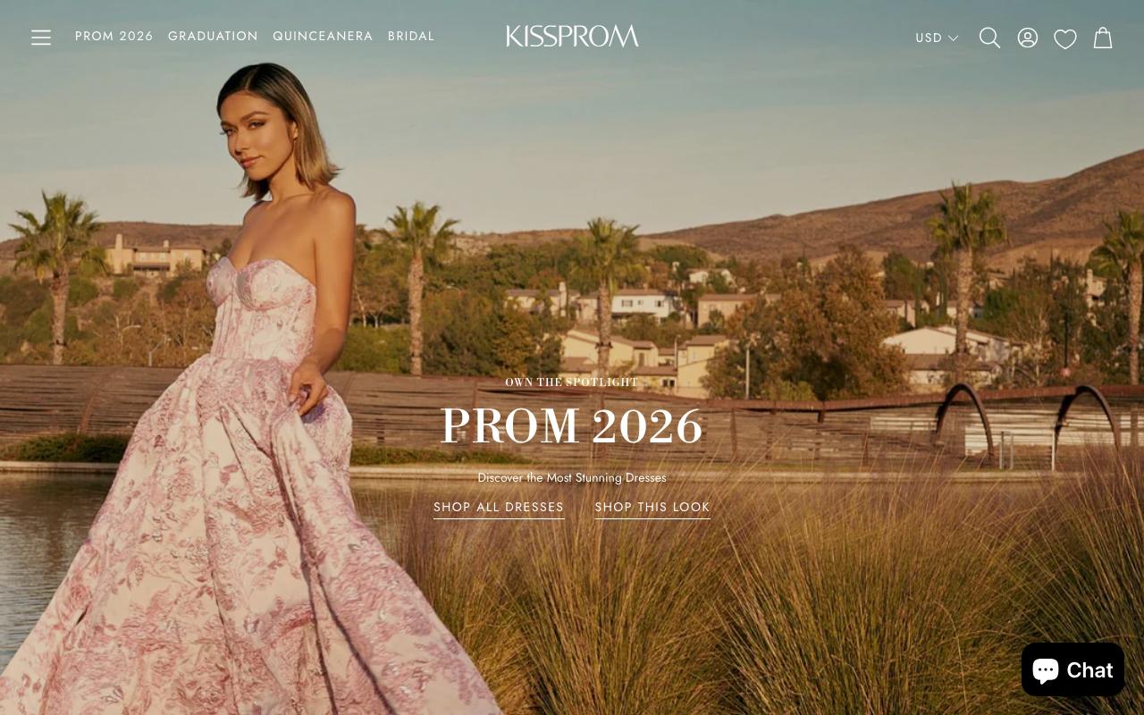 kissprom.com homepage screenshot