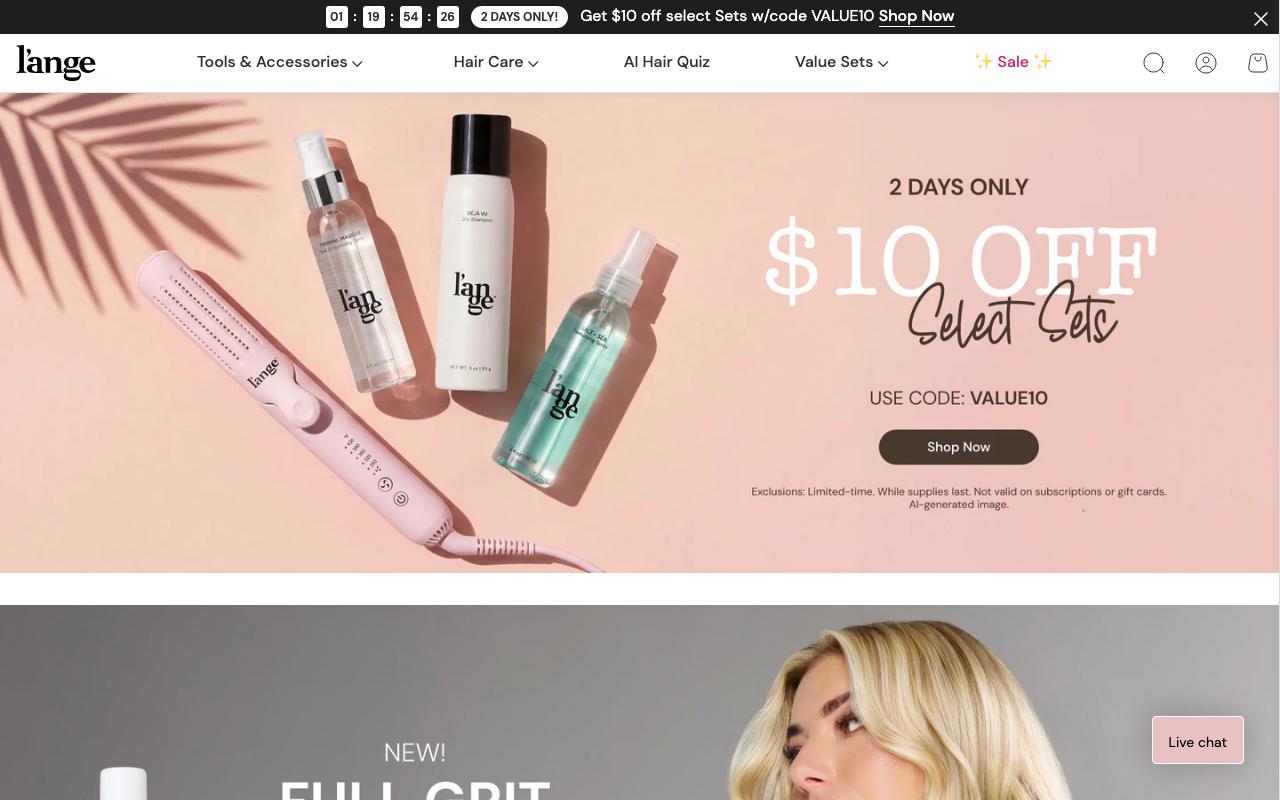 langehair.com homepage screenshot