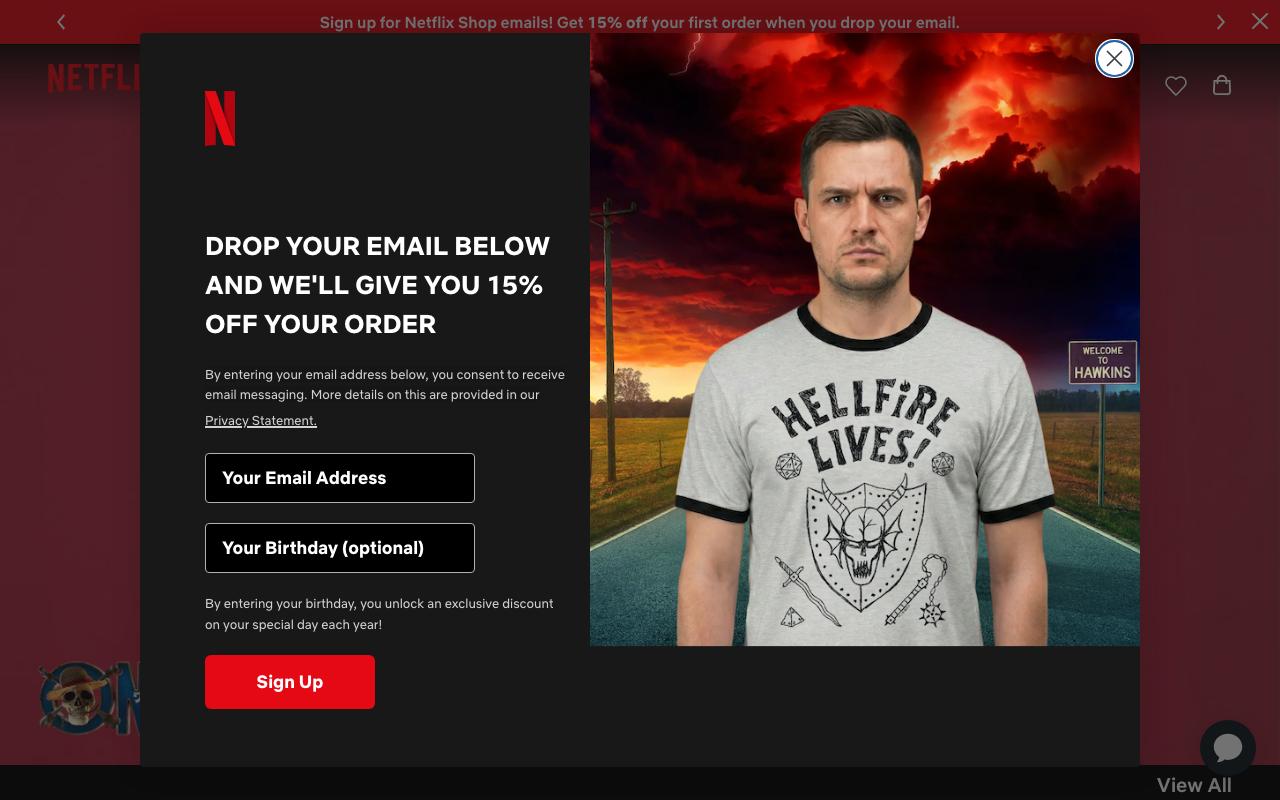 netflix.shop homepage screenshot