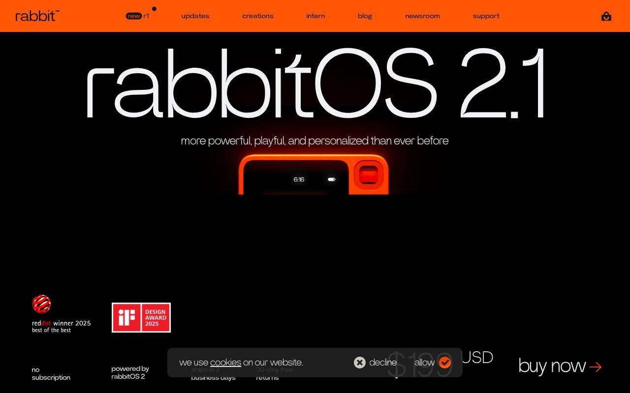 rabbit.tech homepage screenshot