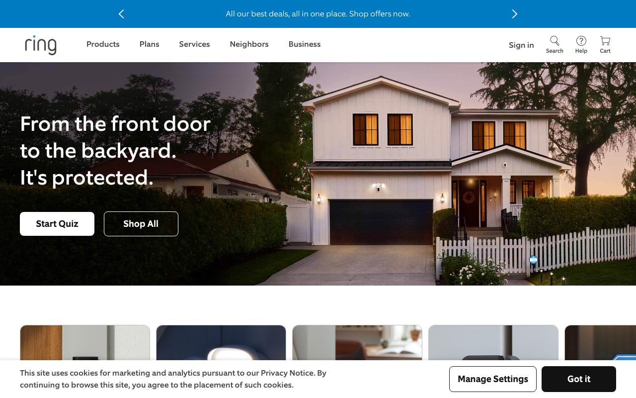 ring.com homepage screenshot