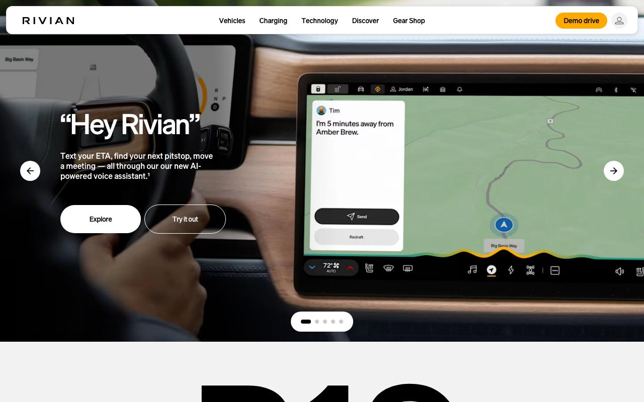 rivian.com homepage screenshot