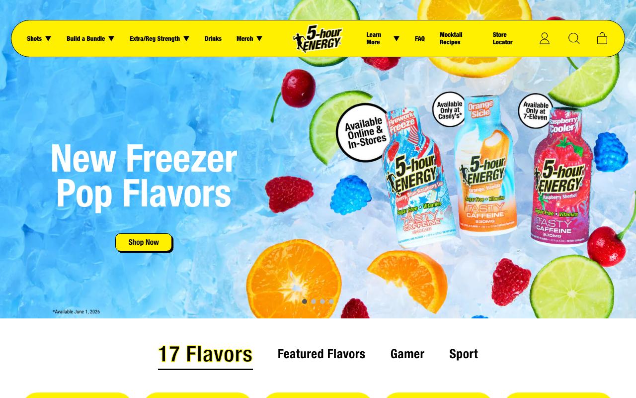 5hourenergy.com homepage screenshot