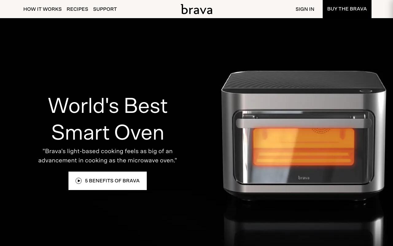 brava.com homepage screenshot