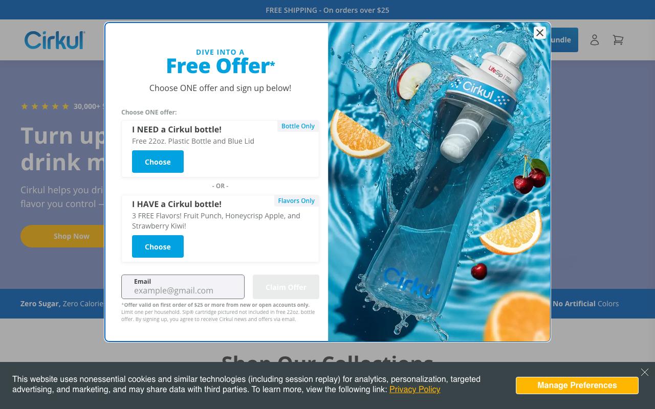 drinkcirkul.com homepage screenshot