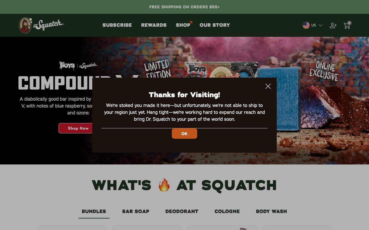 drsquatch.com homepage screenshot