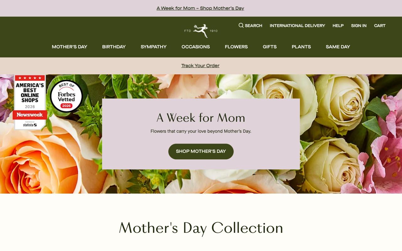 ftd.com homepage screenshot