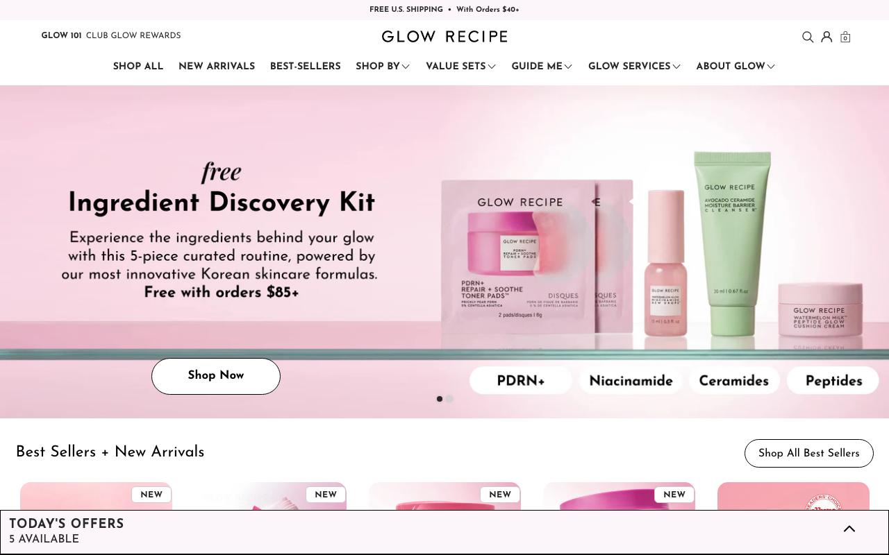 glowrecipe.com homepage screenshot