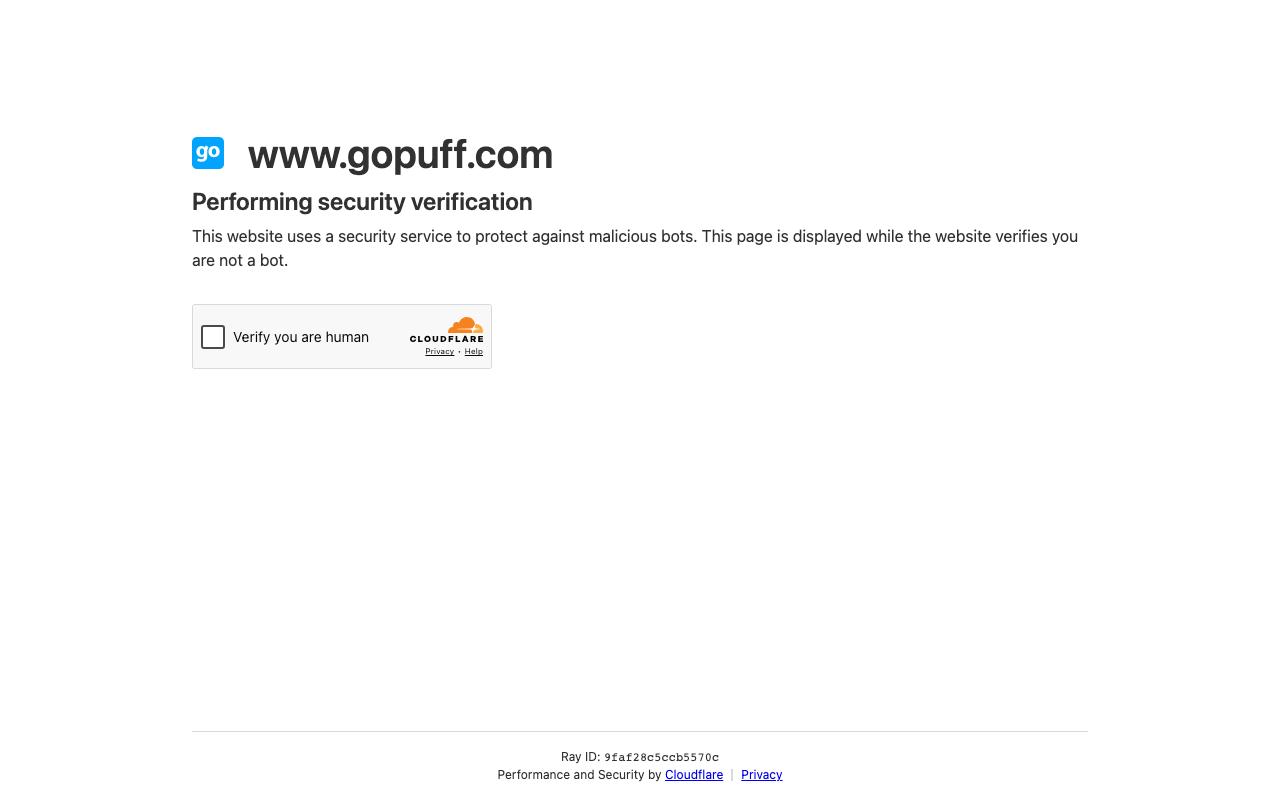 gopuff.com homepage screenshot