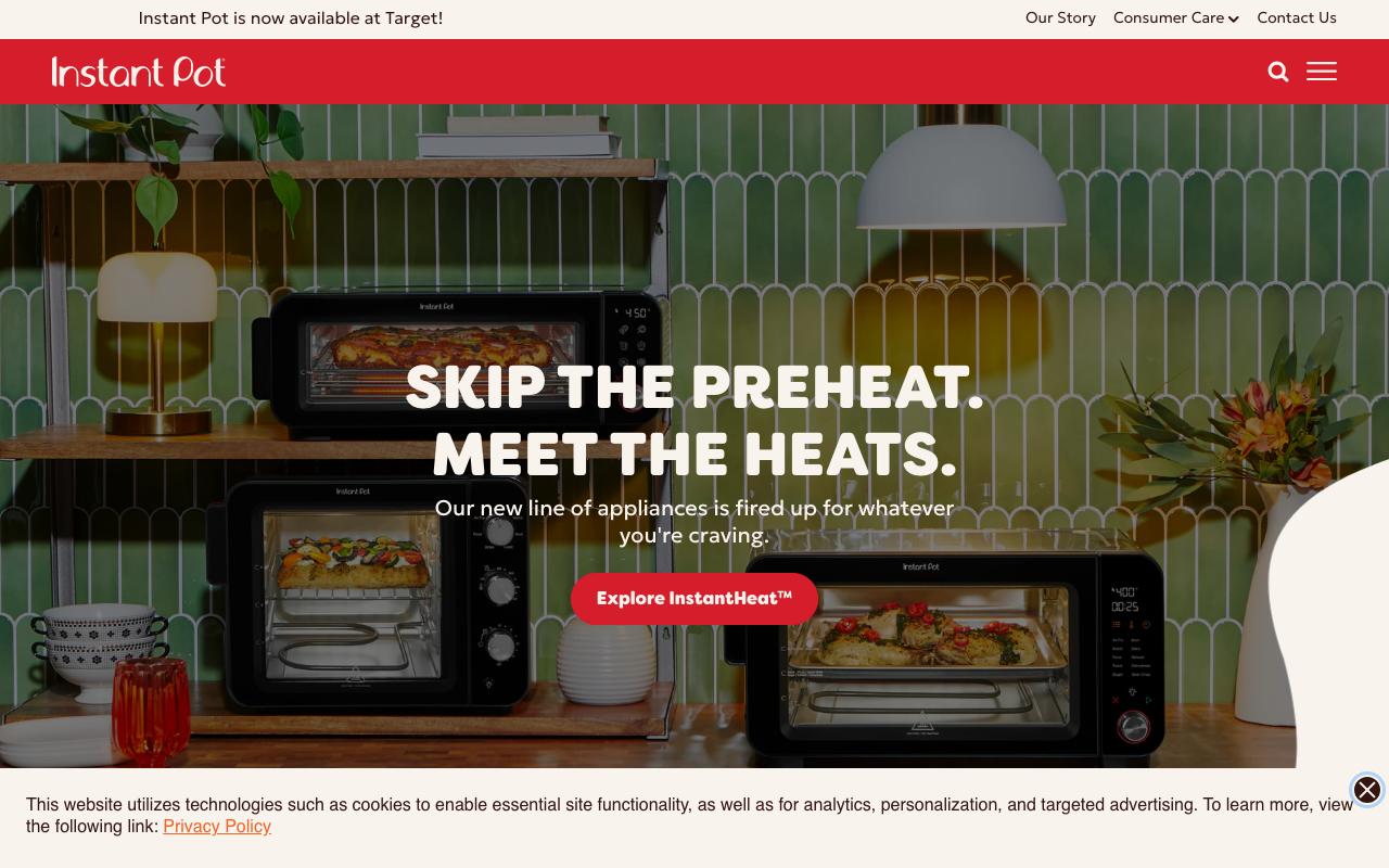 instantpot.com homepage screenshot