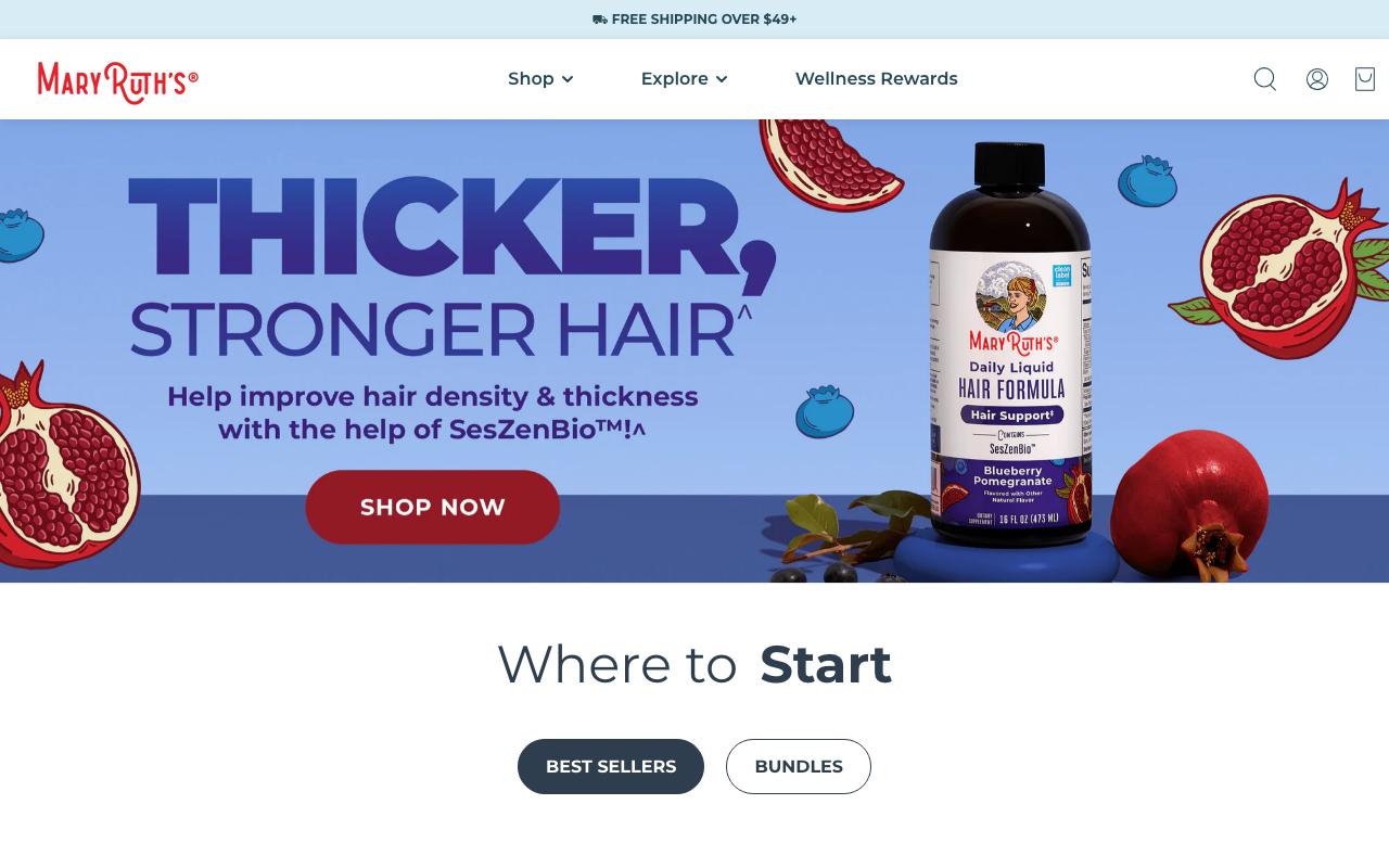 maryruthorganics.com homepage screenshot