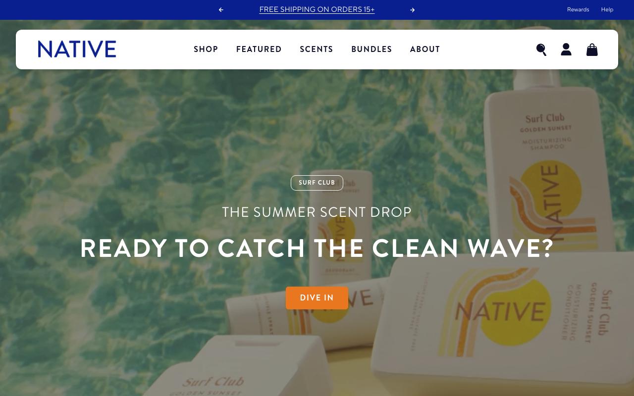 nativecos.com homepage screenshot