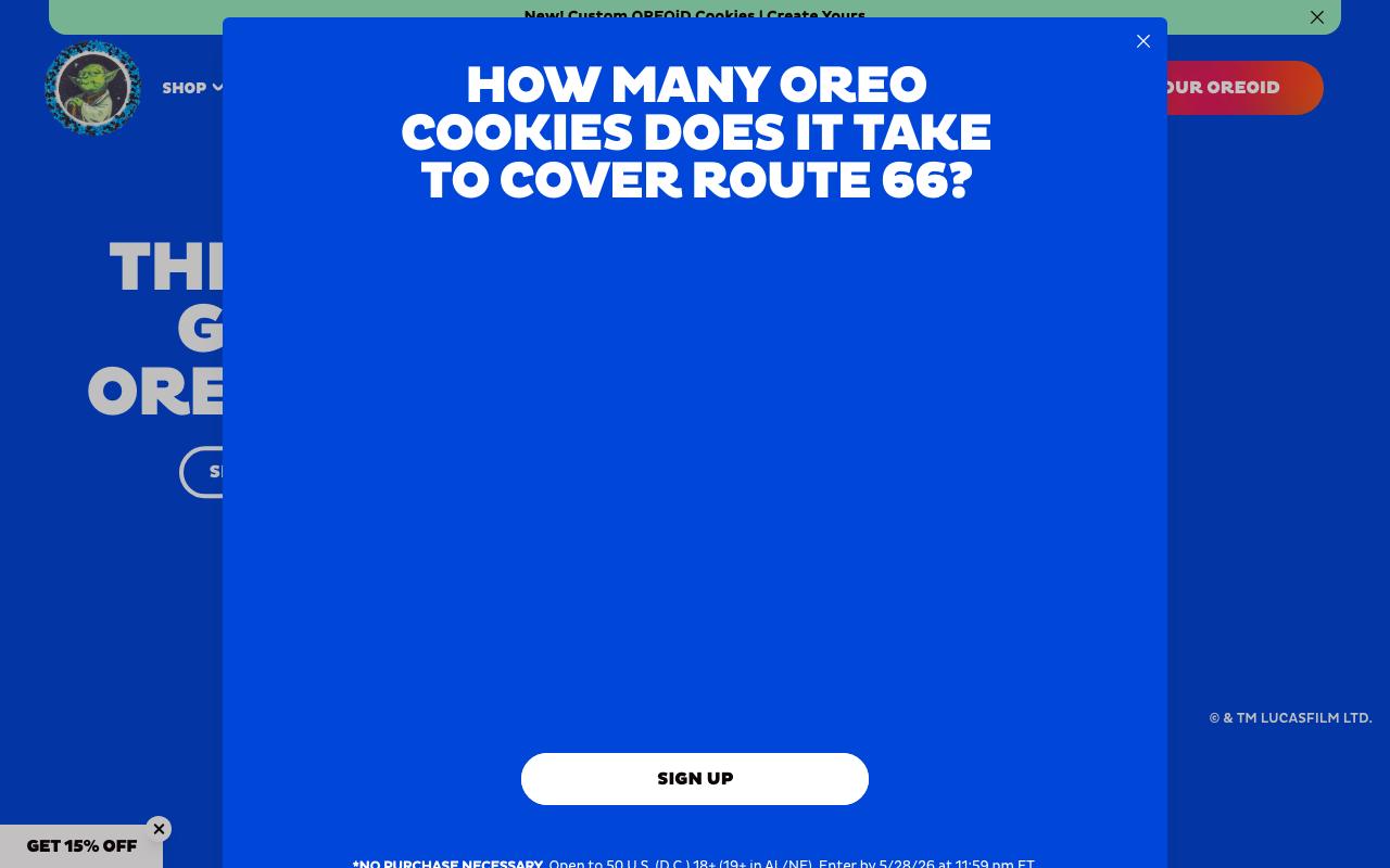 oreo.com homepage screenshot