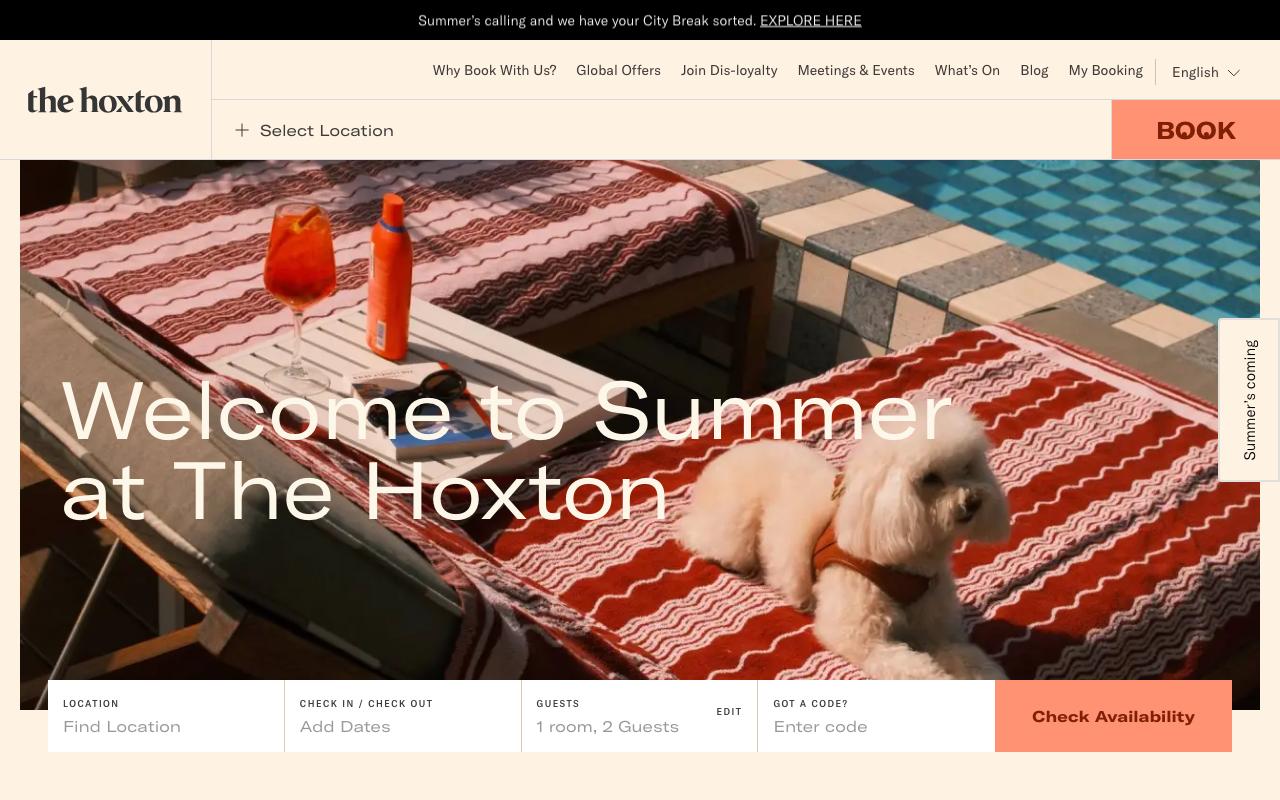 thehoxton.com homepage screenshot