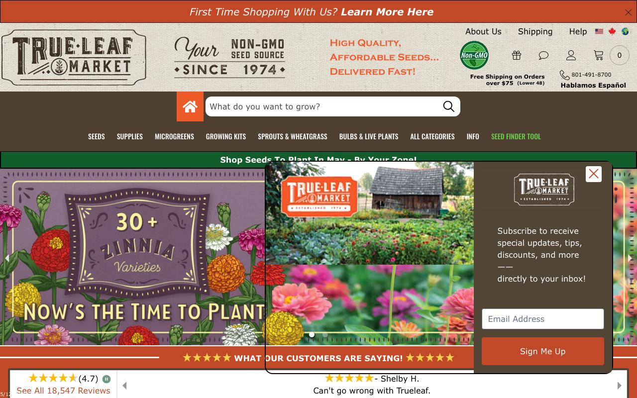 trueleafmarket.com homepage screenshot