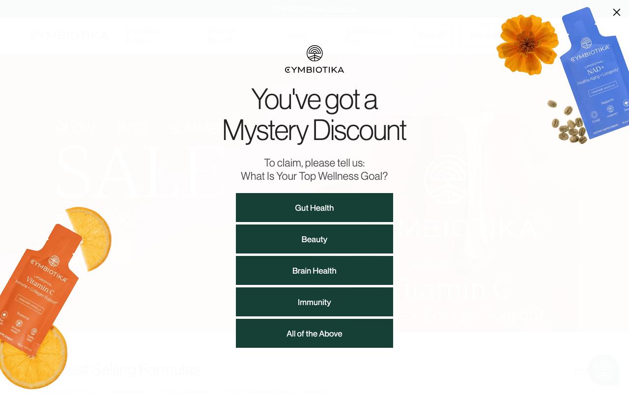 cymbiotika.com homepage screenshot