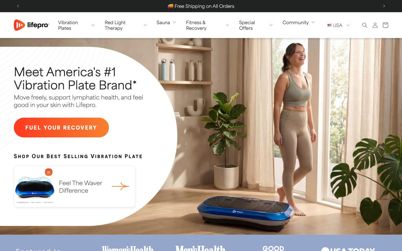 lifeprofitness.com homepage screenshot