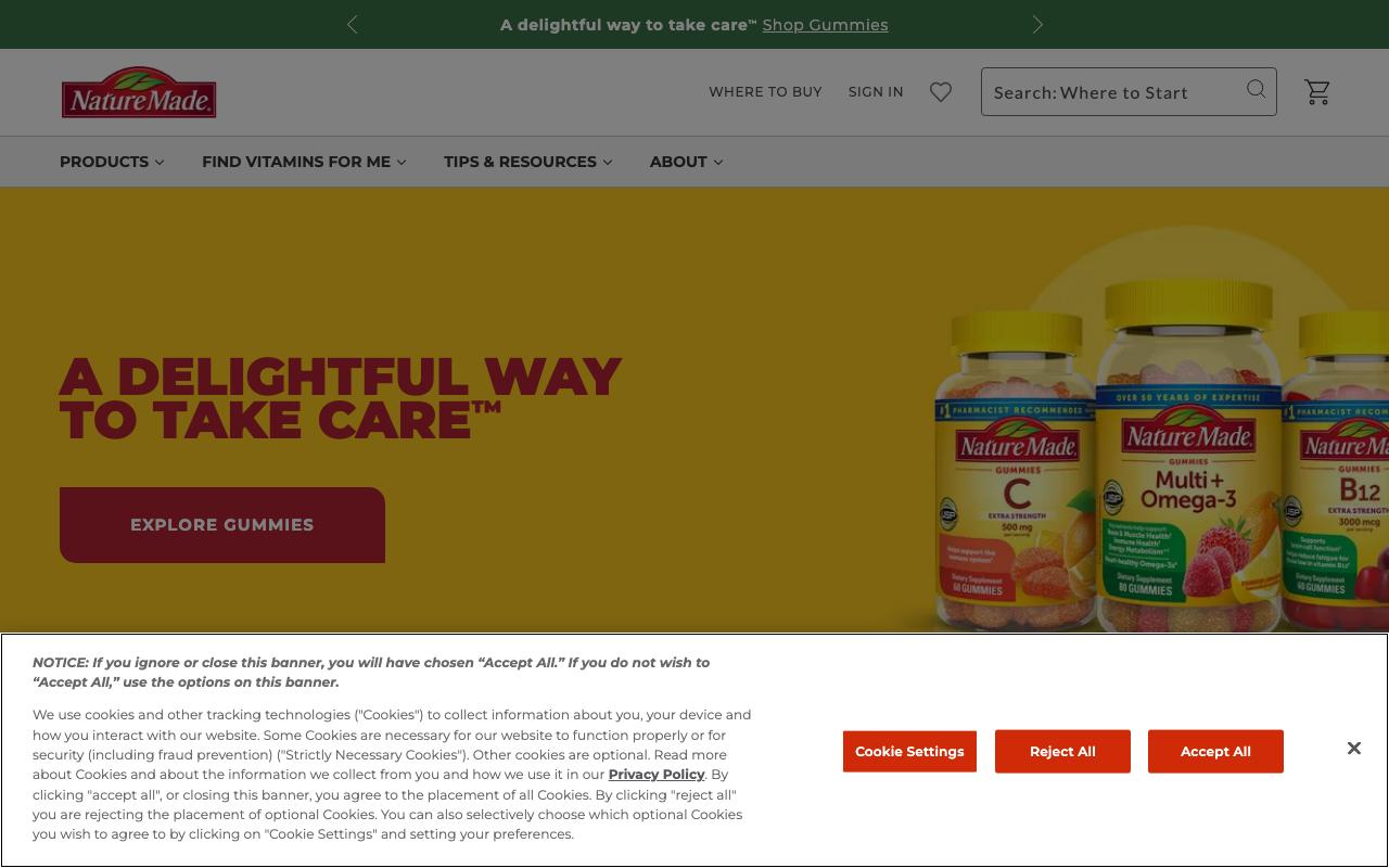 naturemade.com homepage screenshot