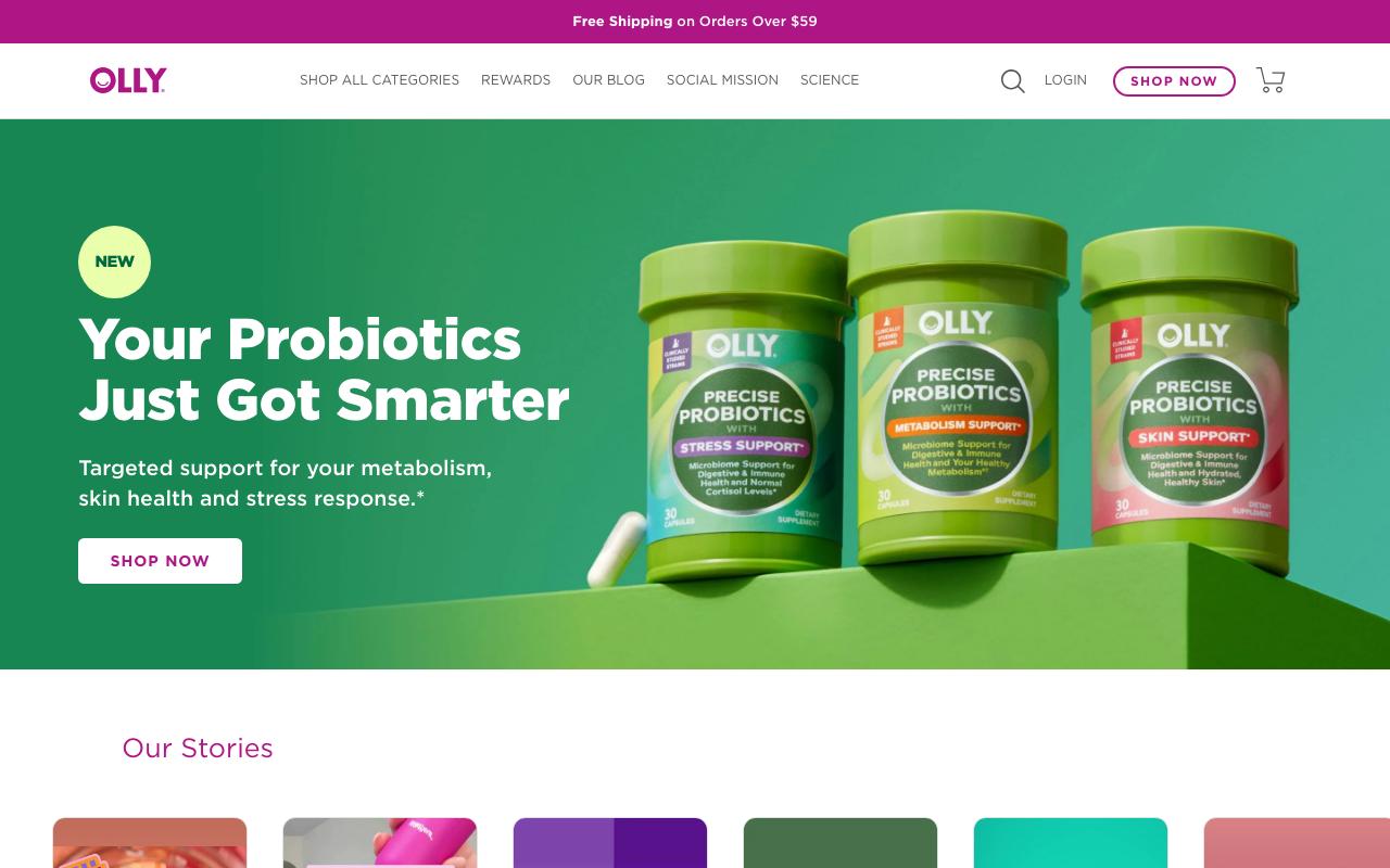 olly.com homepage screenshot