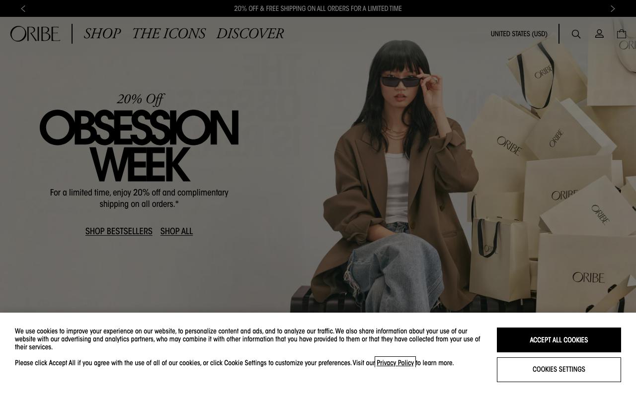 oribe.com homepage screenshot
