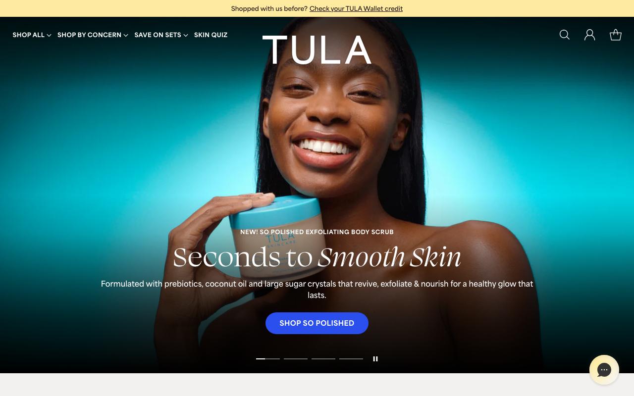 tula.com homepage screenshot
