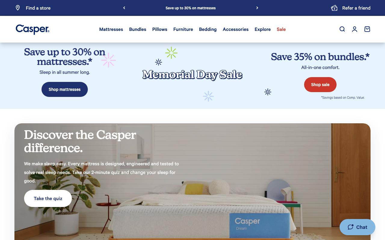 casper.com homepage screenshot