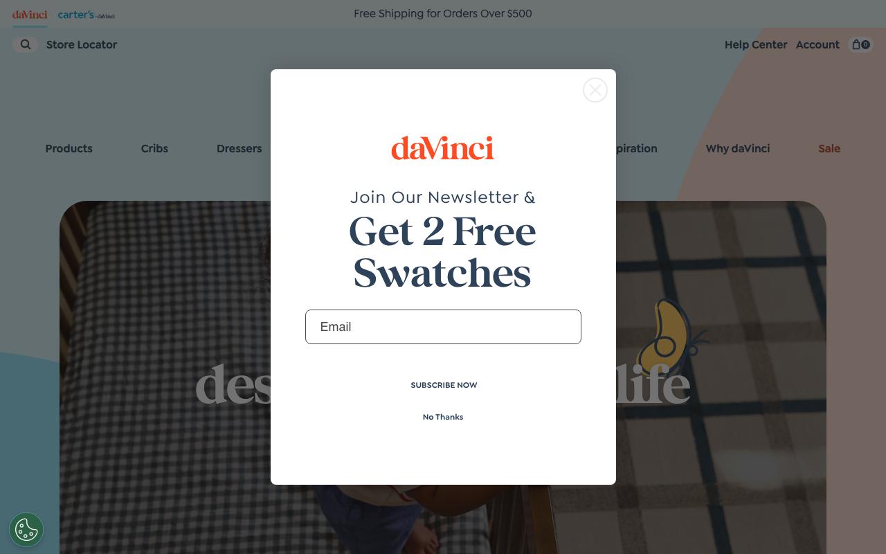 davincibaby.com homepage screenshot