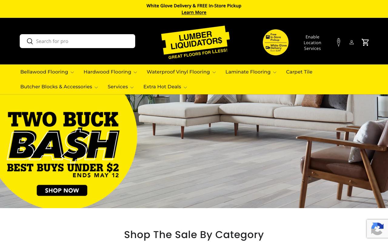 lumberliquidators.com homepage screenshot