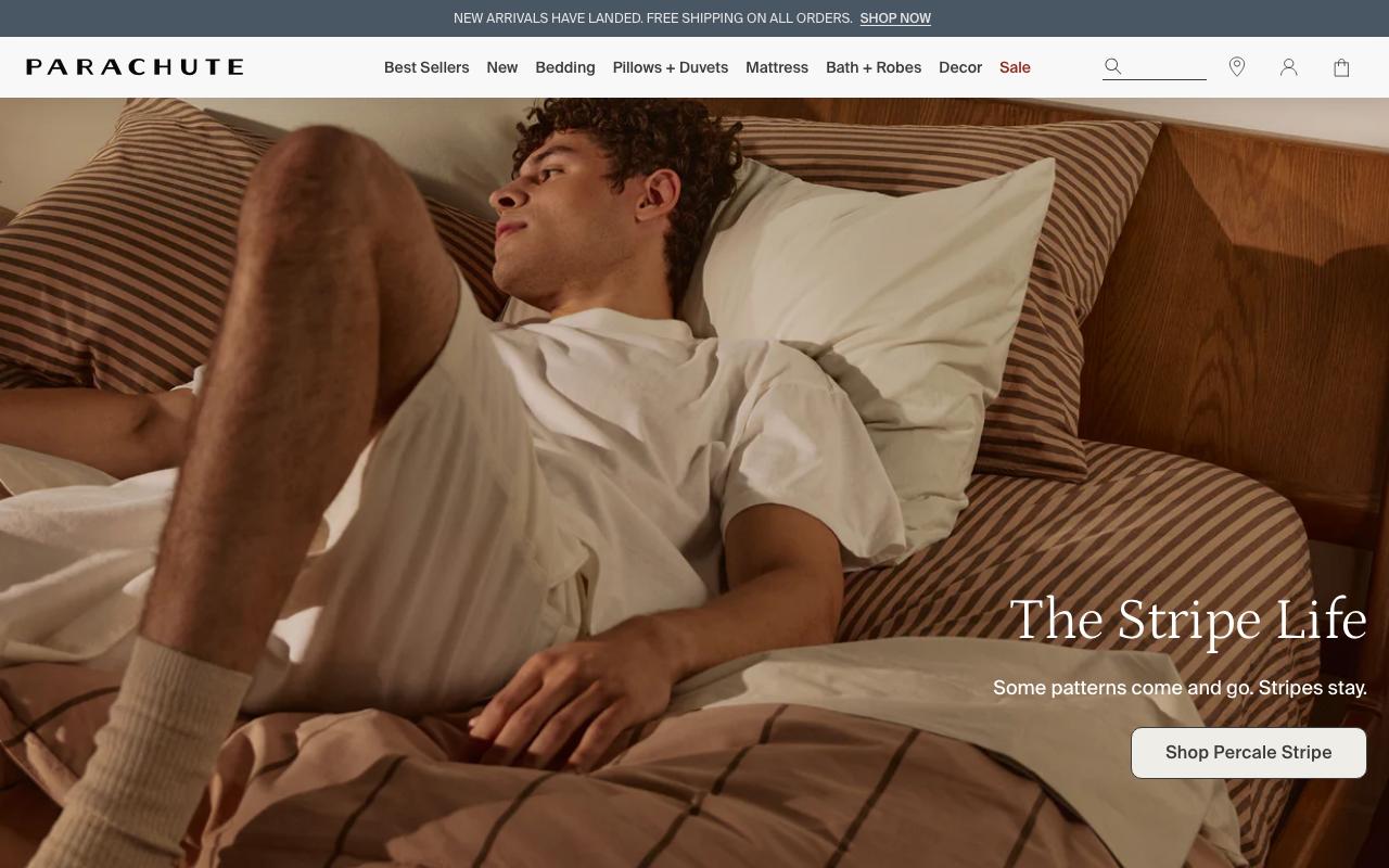 parachutehome.com homepage screenshot