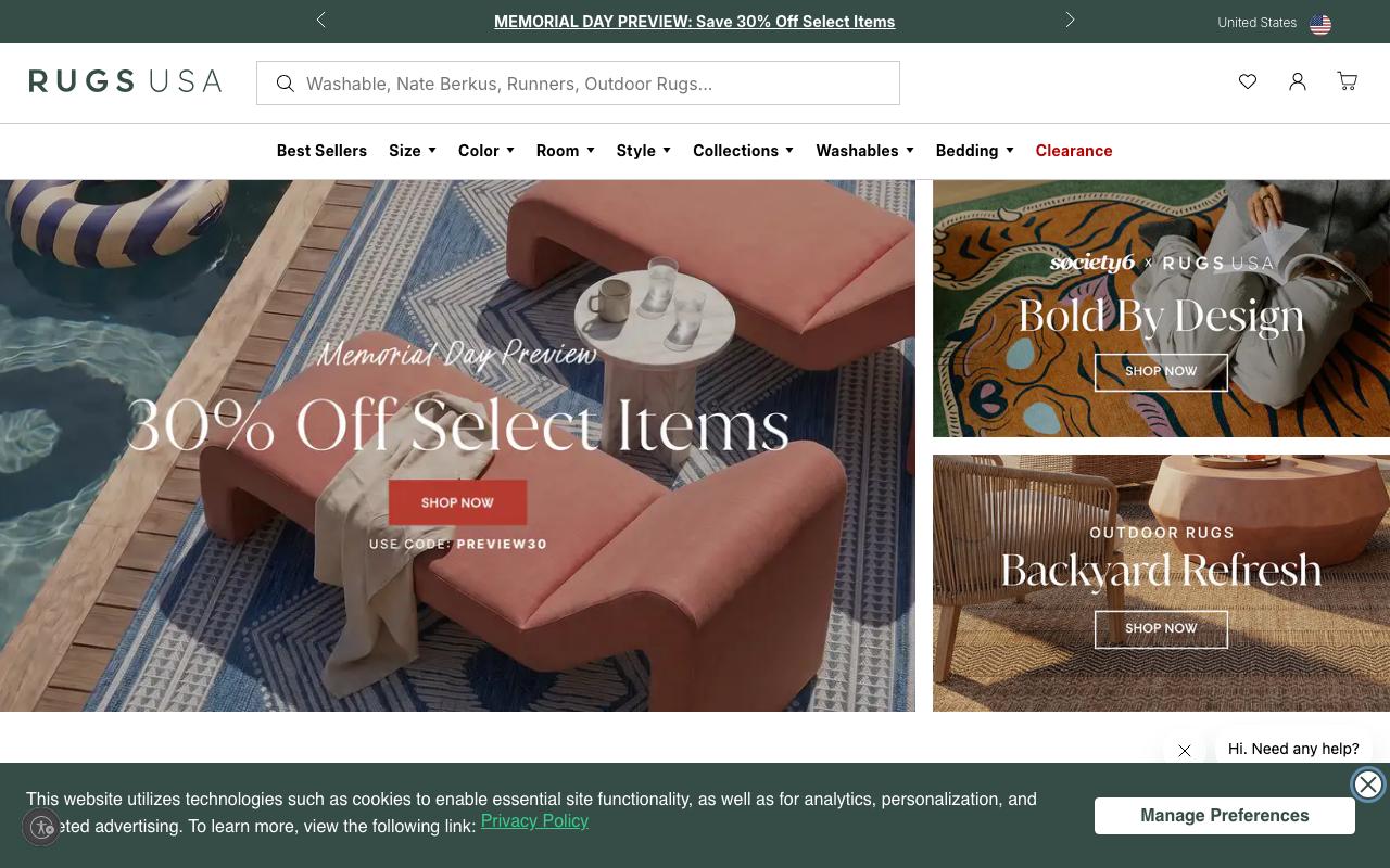 rugsusa.com homepage screenshot