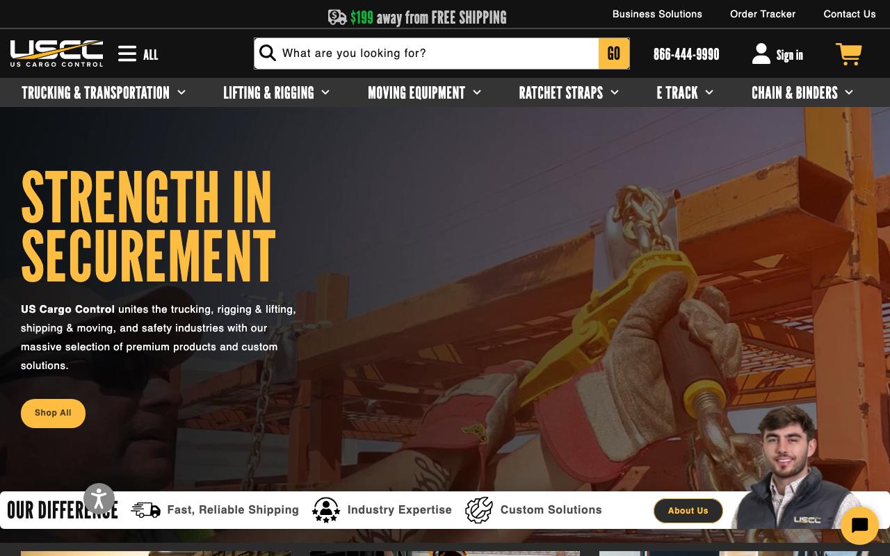 uscargocontrol.com homepage screenshot