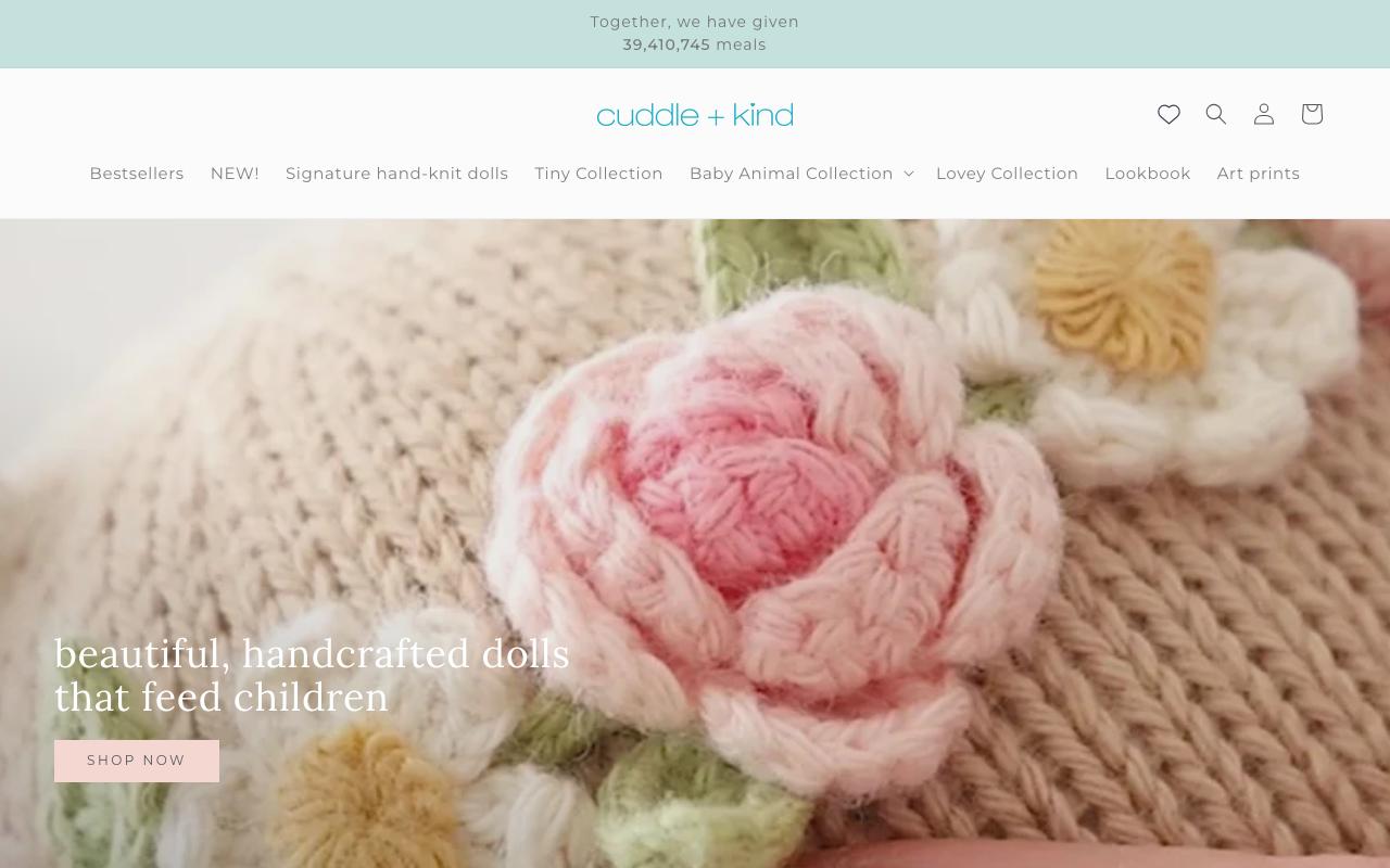 cuddleandkind.com homepage screenshot