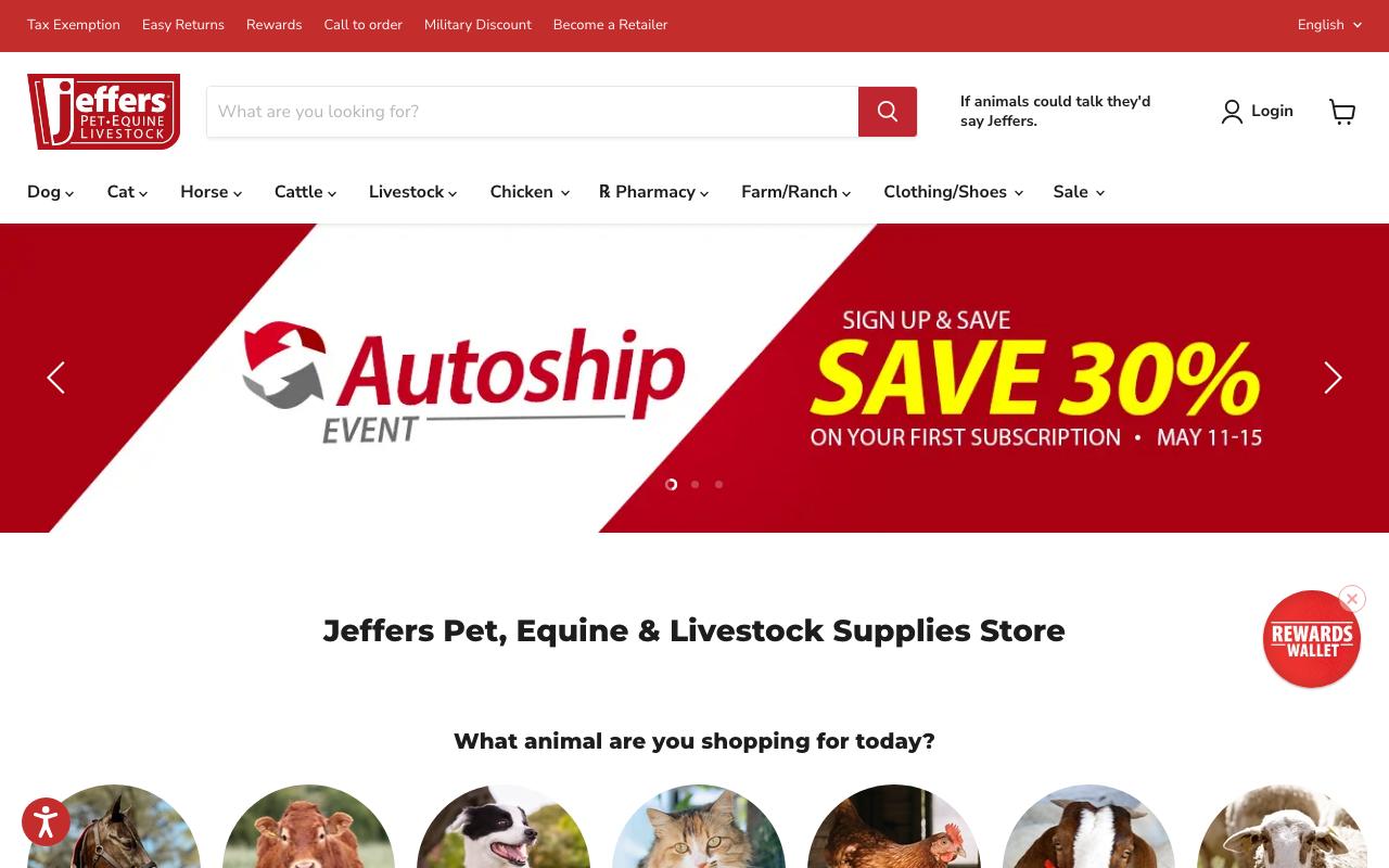 jefferspet.com homepage screenshot