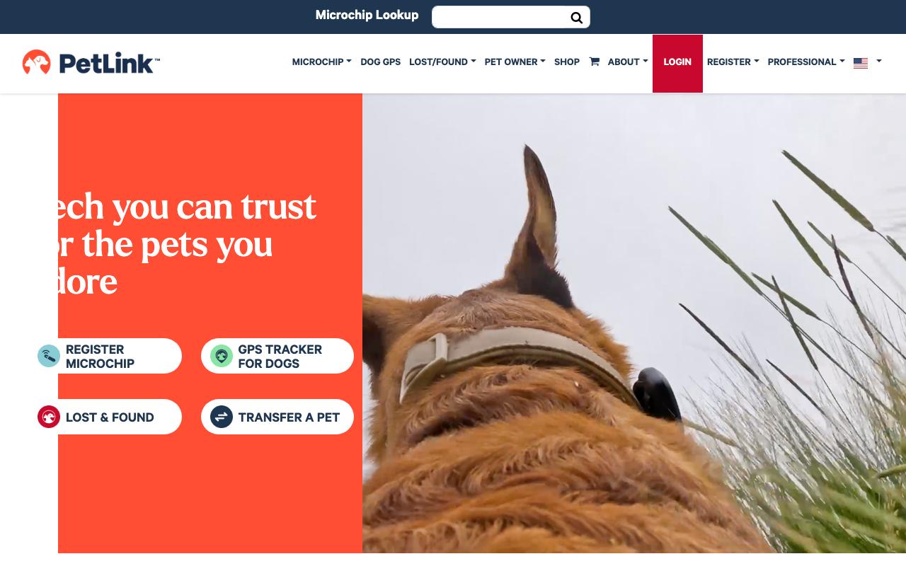 petlink.net homepage screenshot
